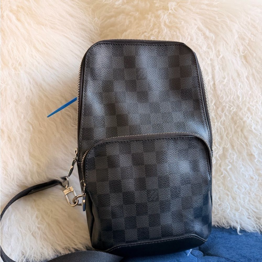 LOUIS VUITTON Avenue Sling Bag Damier Graphite Backpack shoulder